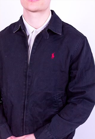 VINTAGE RALPH LAUREN HARRINGTON JACKET IN BLACK