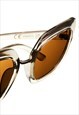 BUTTERFLY SUNGLASSES IN CLEAR GREY WITH BROWN LENS