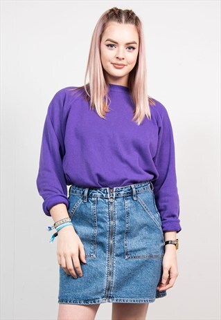 VINTAGE 90'S PURPLE BASIC SWEATER SWEATSHIRT