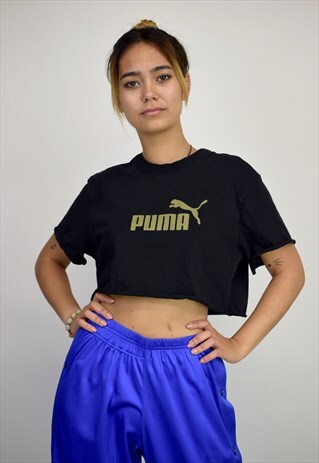 VINTAGE 90'S PUMA LOGO CROP T-SHIRT
