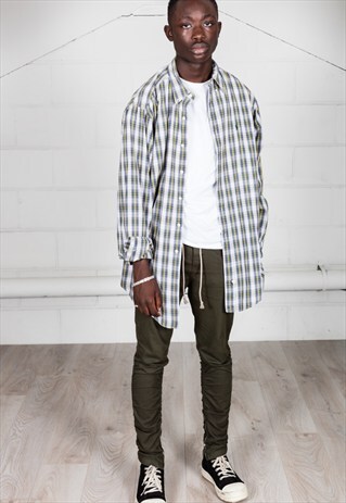 VINTAGE RALPH LAUREN GREEN YELLOW CHECKED LONG SLEEVE SHIRT