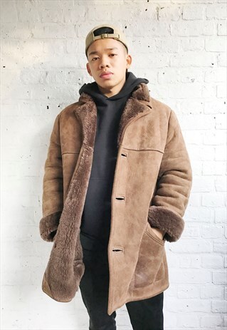 SHEARLING JACKET/COAT WITH FLEECE LINING (1990'S/MENS)