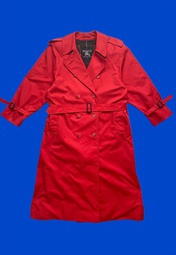 Burberrys Vintage Red Long Womens trench coat 