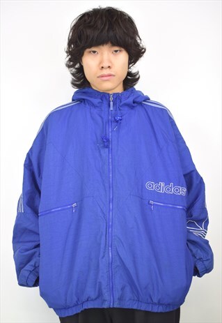 VINTAGE 90S ADIDAS BLUE JACKET