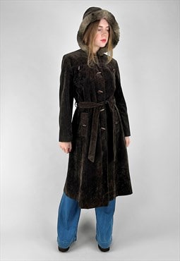 Miss Dannimac 70's Brown Hood Faux Fur Ladies Coat