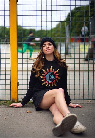 HANDPAINTED WAVEY CELESTIAL SWEATSHIRT