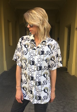 VINTAGE 90' AMAZING COOL PATTERNED BLOUSE