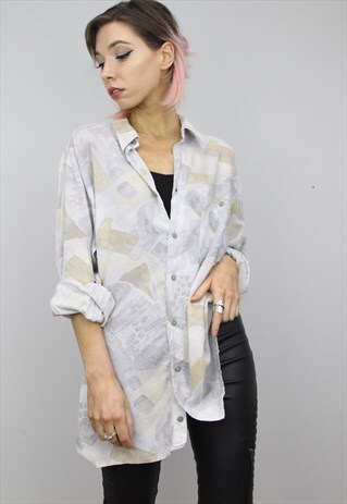 VINTAGE 80S/90S OVERSIZED PATTERNED SHIRT