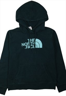 Vintage 90's The North Face Hoodie Spellout Turquoise Blue