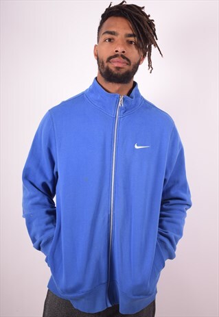 NIKE MENS VINTAGE TRACKSUIT TOP JACKET LARGE BLUE 90S