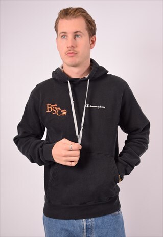VINTAGE CHAMPION HOODIE JUMPER BLACK