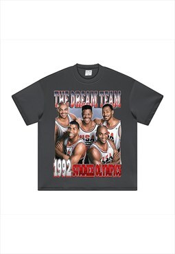 Grey the dream team 1992 Graphic fans Retro T shirt tee 