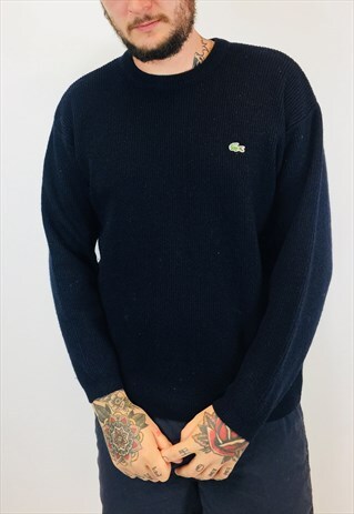 LACOSTE NAVY KNITTED JUMPER