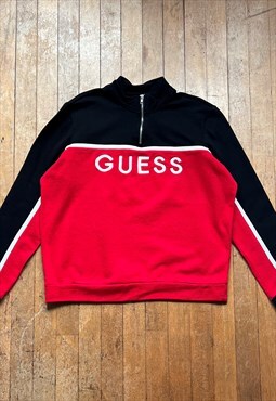 Guess Red Quarter Zip Sweatshirt