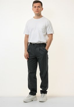 Dads High Waisted Wide Leg Mens Trousers Mens 18655