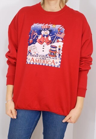 AMERICAN SNOWMAN VINTAGE CHRISTMAS SWEATER
