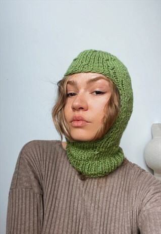 Hand Made Pistacho Cotton Balaclava