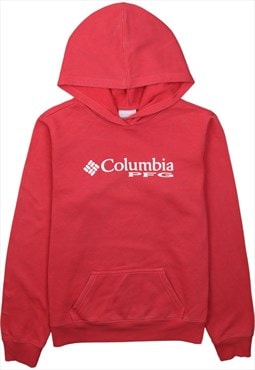 Vintage 90's Columbia Hoodie Spellout Pullover Red XLarge