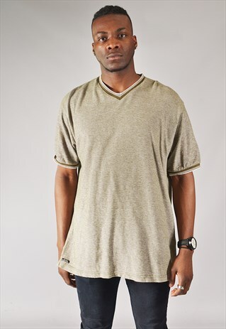 VINTAGE RALPH LAUREN CHAPS V-NECK SHIRT GREEN