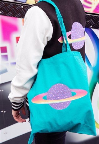 PLANET PURPLE CANDY EMERALD TOTE BAG