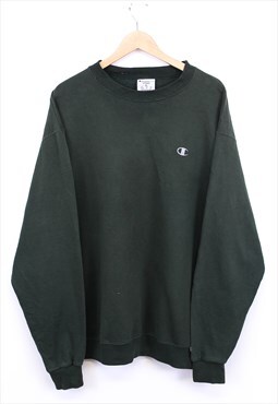 Vintage Champion Sweatshirt Green Pullover With Chest Logo