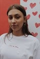self love red embroidered t-shirt