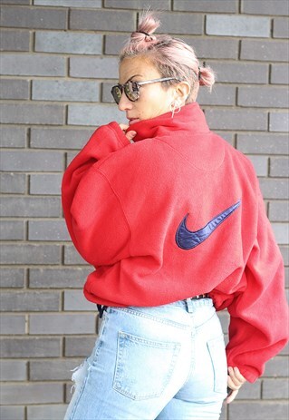 VINTAGE 1990S NIKE RED OVERSIZED FLEECE
