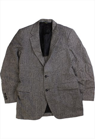 Vintage  Harris Tweed Blazer Tweed Wool Jacket Grey Medium