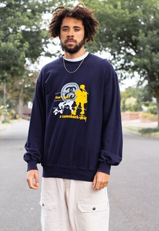 VINTAGE 00'S STUSSY SWEATSHIRT IN BLACK YELLOW AND GREY