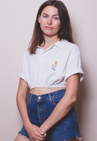 THE SIMPSONS - HOMER REWORKED ELASTIC CROPPED POLO