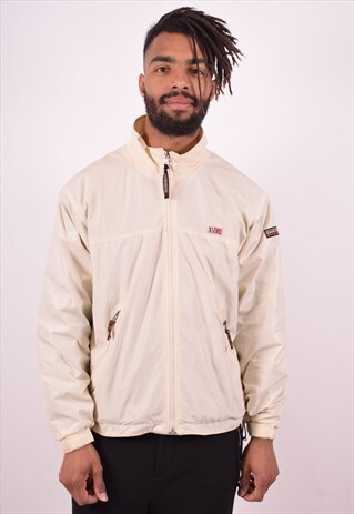 NAPAPIJRI MENS VINTAGE JACKET LARGE WHITE 90S