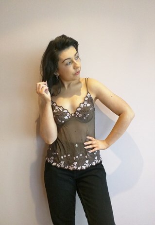 FLORAL EMBROIDERED CAMI
