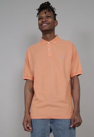 VINTAGE POLO RALPH LAUREN 90'S ORANGE POLO T-SHIRT