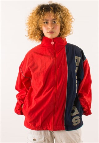 VINTAGE 90S RED ADIDAS WINDBREAKER JACKET