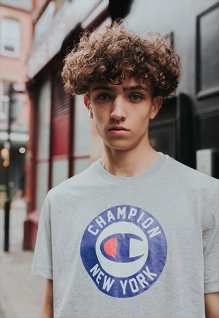 GREY CHAMPION NEW YORK SPELL OUT T-SHIRT