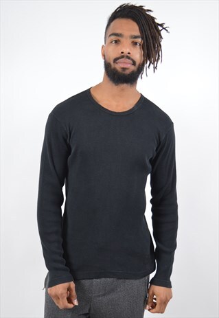 LEVI'S MENS VINTAGE TOP LONG SLEEVE LARGE BLACK 90S