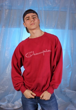 VINTAGE CHAMPION RED/PINK SWEATSHIRT