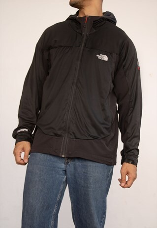 VINTAGE THE NORTH FACE JACKET HOODIE IN BLACK XL