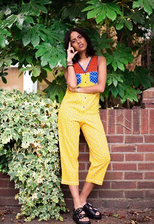 VINTAGE JAZZY PRINT JUMPSUIT
