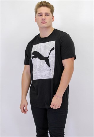 VINTAGE PUMA BIG LOGO T-SHIRT IN BLACK