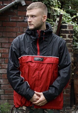 VINTAGE DKNY TECH USA HALF ZIP JACKET LARGE