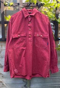 Vintage fatface 1990s maroon shirt jacket windbreaker medium