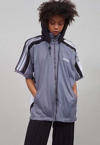 80'S MONOCHROME MESH SHORT-SLEEVED ADIDAS SPORTS JACKET