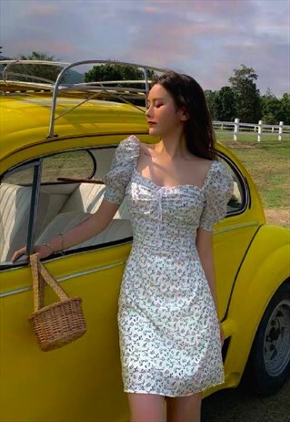 BEACH SUMMER RUCHED MINI DRESS