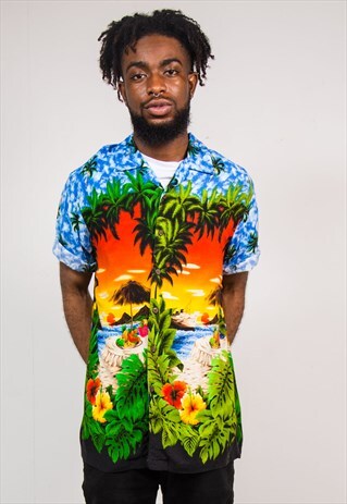 90'S RETRO HAWAIIAN SUNSET BEACH SHIRT