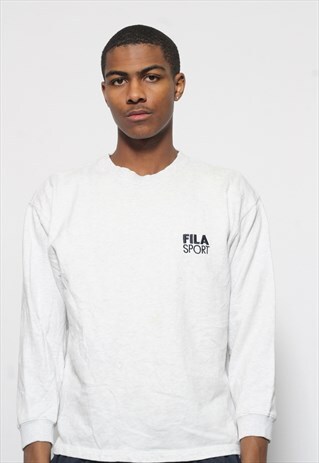 VINTAGE FILA SPORT LOGO SWEATSHIRT GREY