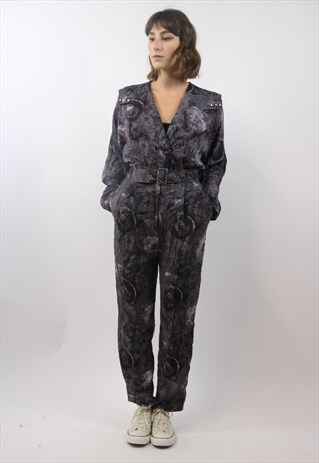 VINTAGE PATTERNED 80S JUMPSUIT