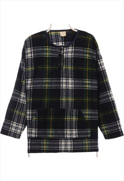 Vintage 90's A fleur de Peau Fleece Check Quarter Button