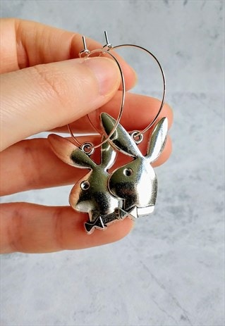 PLAYBOY BUNNY Y2K INSPIRED HOOP EARRINGS