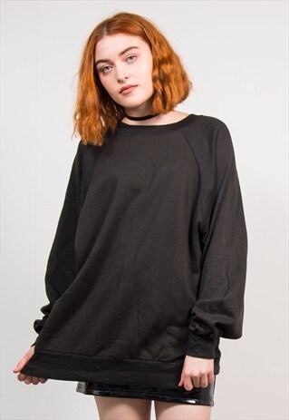 VINTAGE 90'S BLACK BASIC SWEATSHIRT